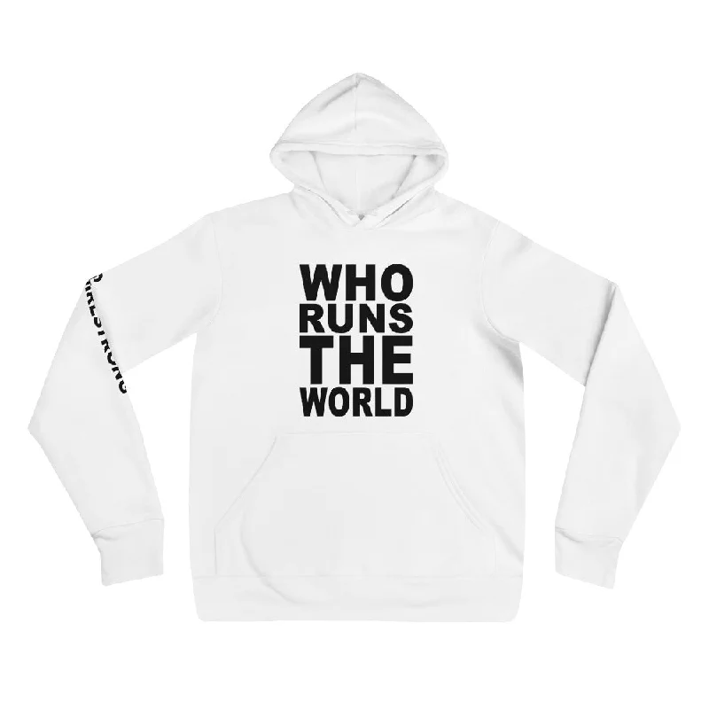 BEST FIT, BEST FEEL FLEECE HOODIE WHITE - WHO RUNS THE WORLD Earthy Women's 