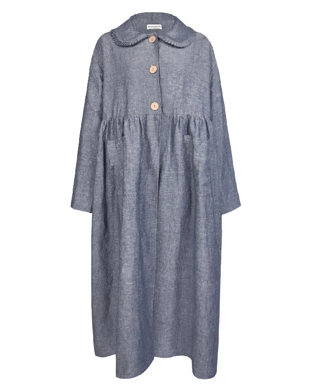 Nina Linen Trench Coat - Denim Blue purpose
