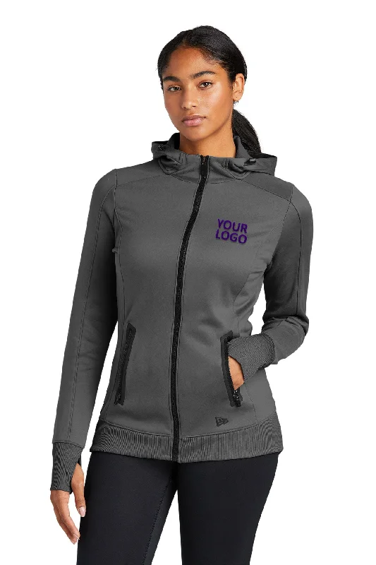 New Era Ladies Venue Custom Zip Hoodies, Graphite Dapper Women's 1920S