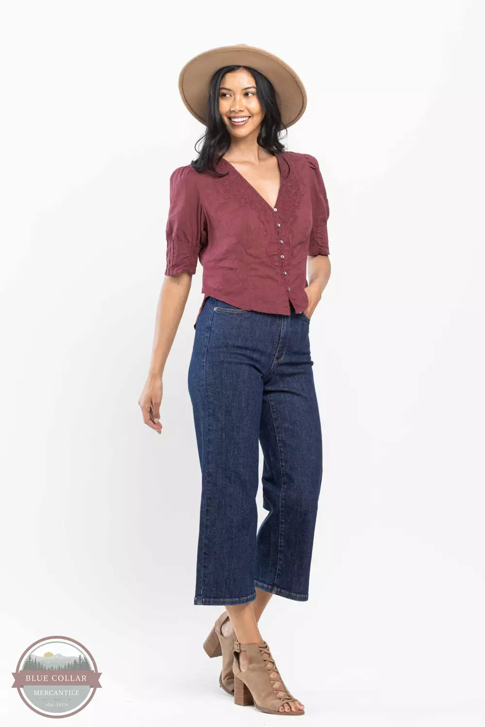 Tummy Control Wide Leg Crop Jean 88716REG Australian Beach