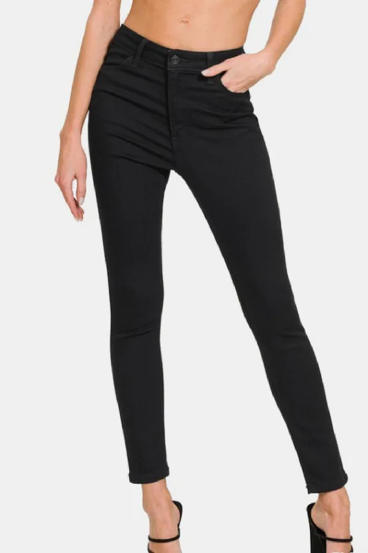 Zenana High Rise Skinny Jeans with Pockets Cozy Women's Winter