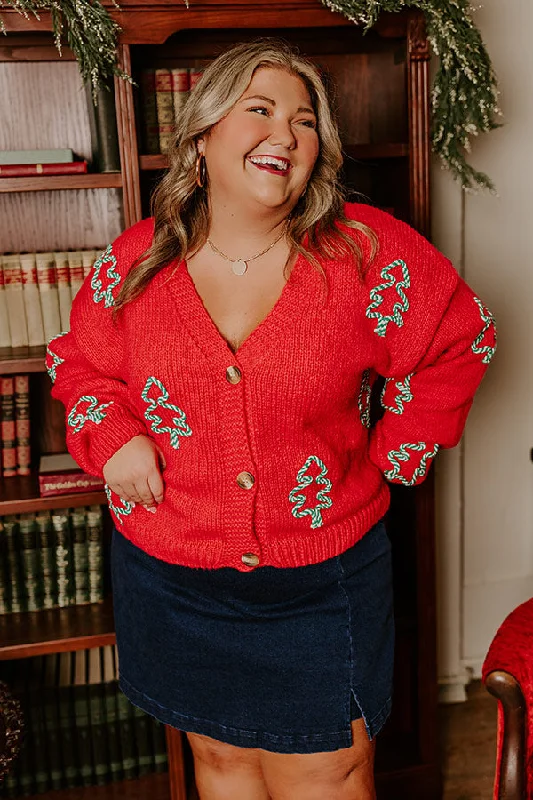 Oh Christmas Tree Knit Cardigan Curves Cool Women's Skate