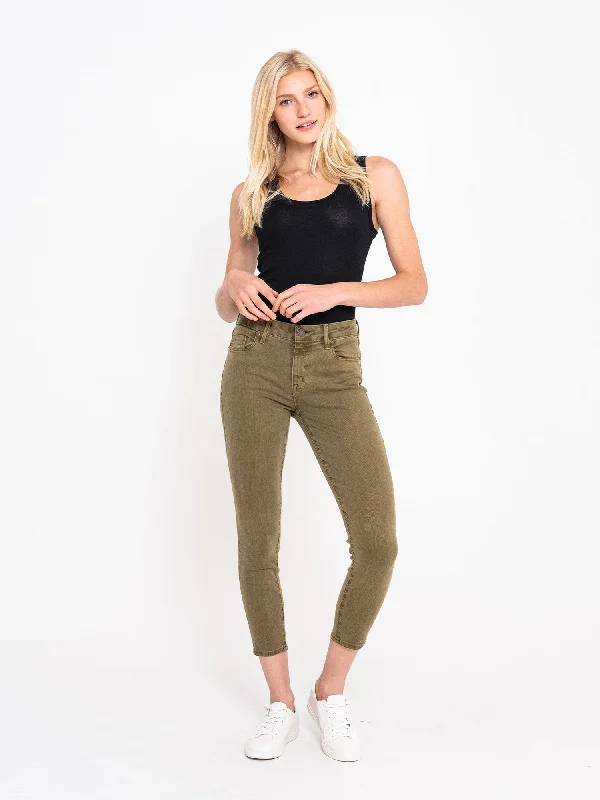 Bowery Crop Skinny in Army Earthy Women's Hemp - based