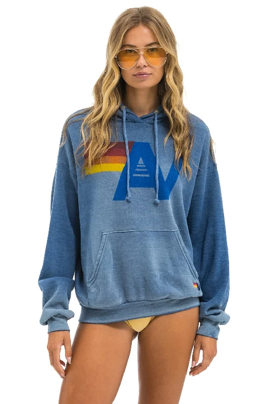 VINTAGE LOGO RELAXED PULLOVER HOODIE - FADED WATER Cozy Women's Sherpa - lined