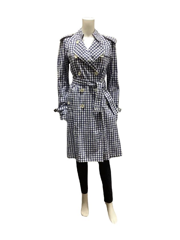 Burberry Women's Plympton Gingham Trench Coat Size: 8 Sophisticated Women's Tailored