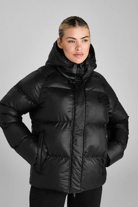 Black Heavy Quilted Puffer Cozy Women's Winter