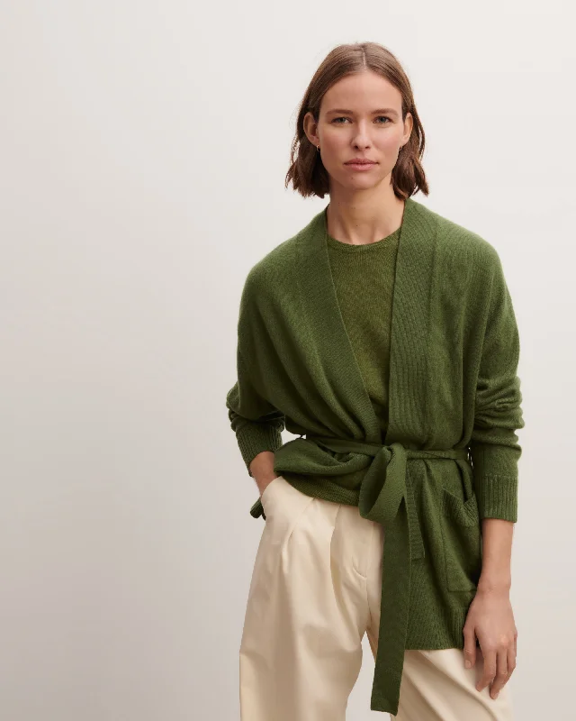 Belted cosy jacket Polished Women's Silk