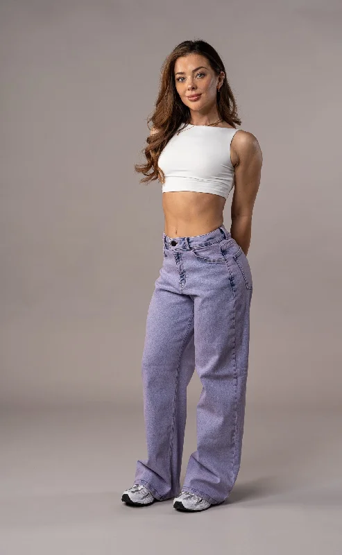 Womens Baggy Fitjeans - Marble Purple Laid - back Women's Style