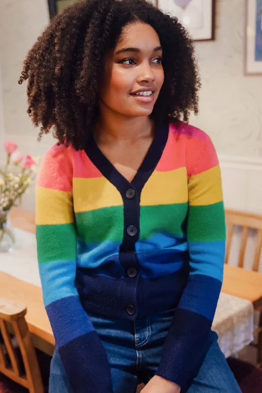 Izzy Cardigan - Multi, Rainbow Stripes Confident Women's High - fashion