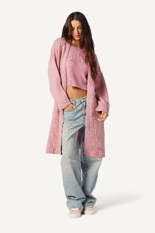 PERRY OPEN FRONT CASHMERE CARDIGAN | LOLA Feminine Women's Soft 