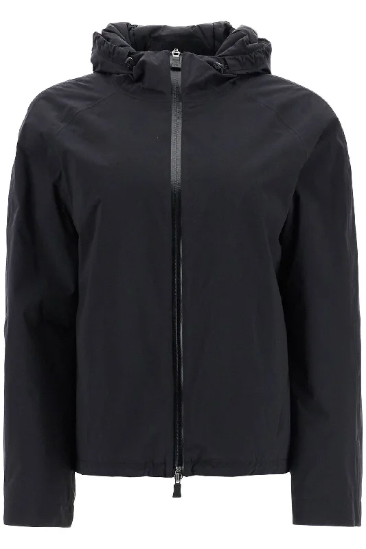 Herno Laminar Women's Short  Waterproof Polyamide Jacket With Hood And Zip Classic Women's Pin - striped