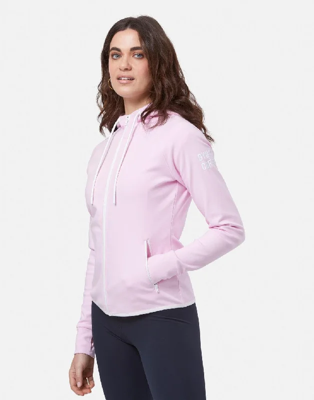 Chill Zip Hoodie in Baby Pink Feminine Women's Style 