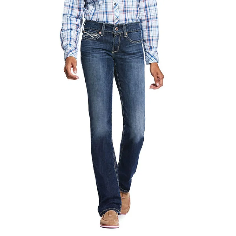 Ariat R.E.A.L. Mid Rise Stretch Brianne Stackable Straight Leg Jean Sleek Women's 