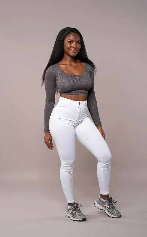 Womens Pastel Fitjeans - White Athletic Women's 