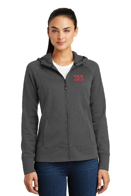 Sport-Tek Ladies Rival Tech Fleece Custom Full-Zip Hooded Jackets, Iron Grey Disco