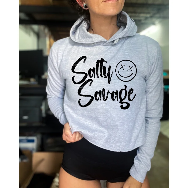 Salty Savage Ladies “Signature” Cropped Hoodie Sophisticated Women's Tailored