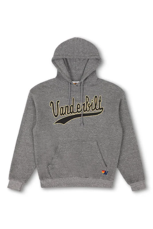 VANDERBILT COMMODORES  PULLOVER HOODIE RELAXED - HEATHER GREY Cozy Women's Sherpa - lined