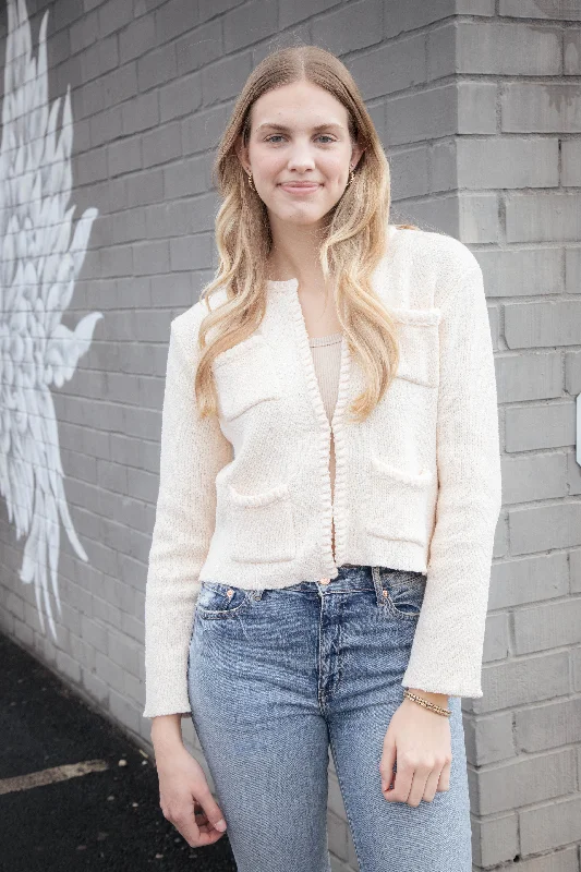 Annamarie Cardigan Jacket, Cream Hip Women's Retro
