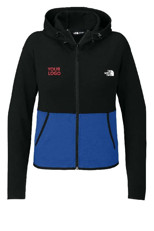 North Face Ladies Double-Knit Zip Custom Hoodies, Blue/ Black Sharp Women's Italian North Face Ladies Double-Knit Zip Custom Hoodies, Blue/ Black Sharp Women's Italian