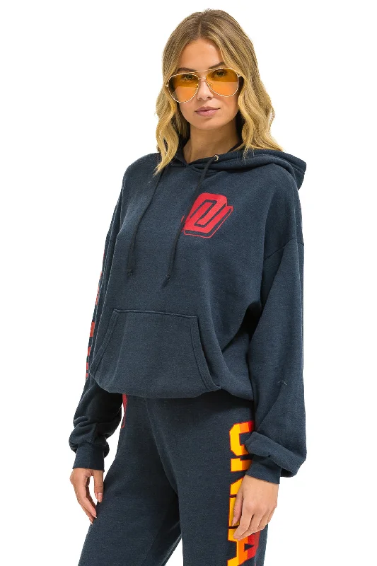 UNIVERSITY OF OKLAHOMA PULLOVER HOODIE RELAXED - CHARCOAL Geometric