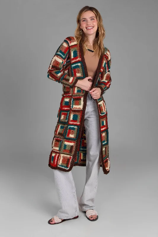 Crochet Long Cardigan Marrakesh Jacket Refined Women's Hand - crafted