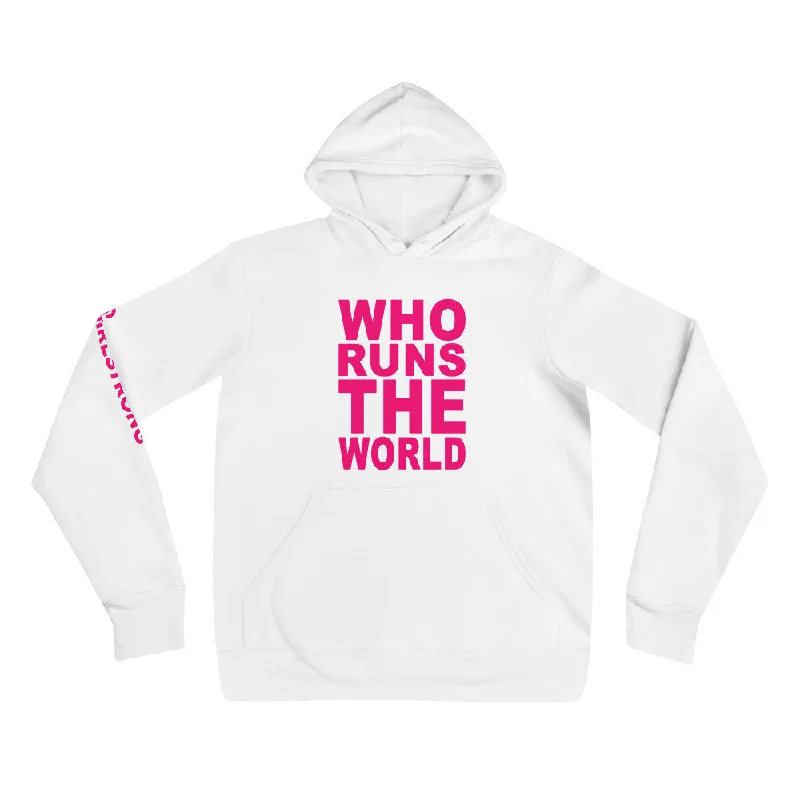 EVERYDAY FLEECE, COZY CHIC HOODIE WHITE - WHO RUNS THE WORLD Monochromatic All - in - one EVERYDAY FLEECE, COZY CHIC HOODIE WHITE - WHO RUNS THE WORLD Monochromatic All - in - one
