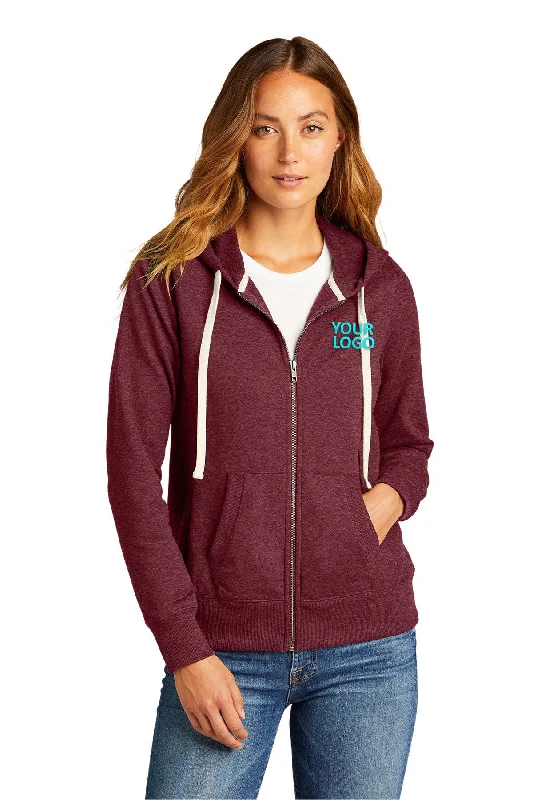 District Women's Re-Full-Zip Hoodies, Maroon Heather Laid - back Women's Vibe