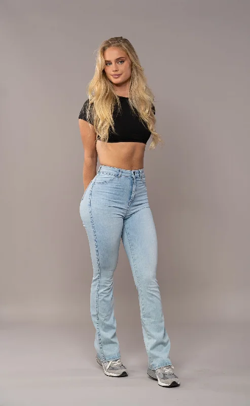 Womens Flared Fitjeans - Vintage Blue Scandinavian