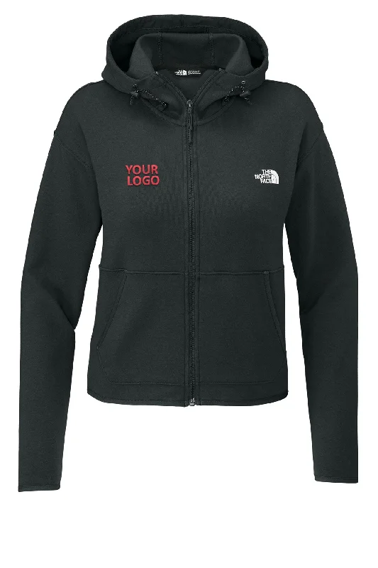 North Face Ladies Double-Knit Zip Custom Hoodies, Asphalt Grey Gym