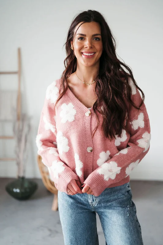 Hale Flower Printed Cardigan Laid - back Women's Style