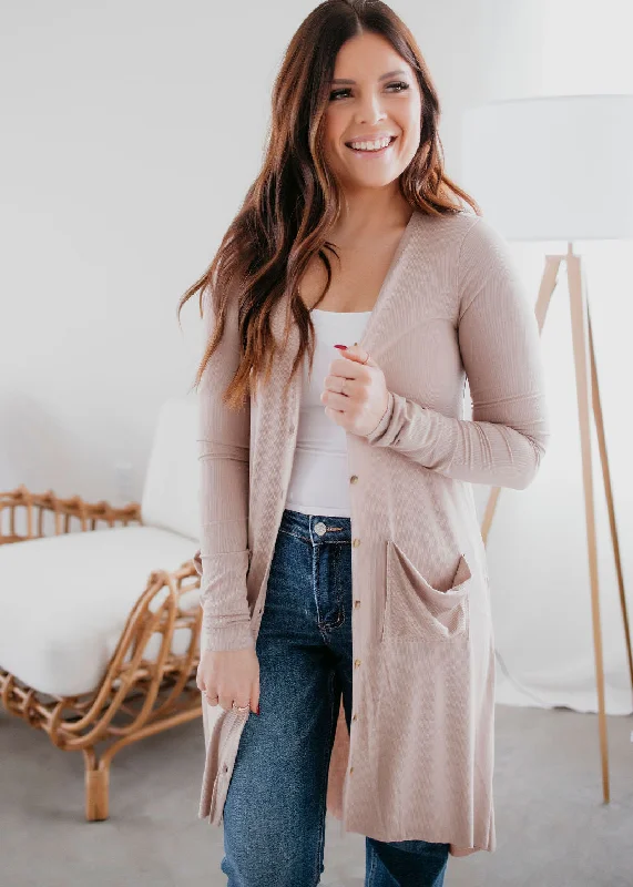 Elle Lightweight Ribbed Cardigan Sporty Women's Athleisure 