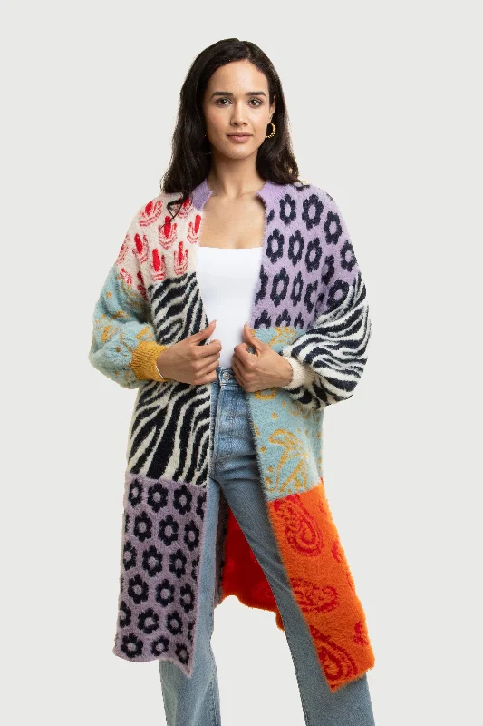 Soft Multi Patterned Cardigan Refined Women's 