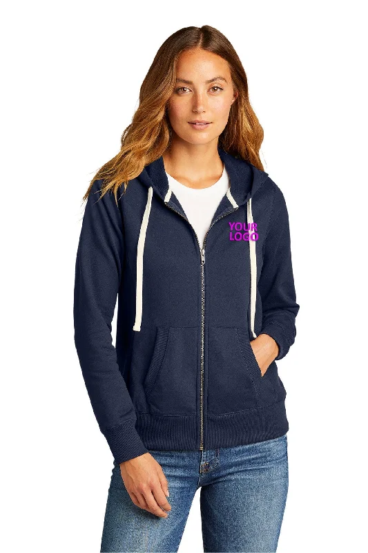 District Women's Re-Full-Zip Hoodies, True Navy Sporty Women's Tennis