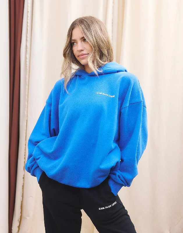 Print Hoodie in Azure Blue Business