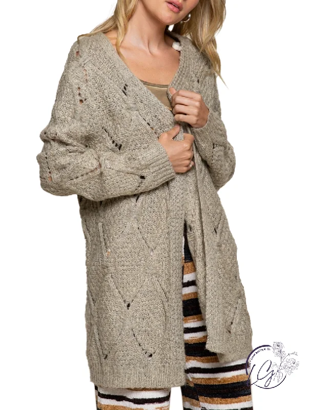 Off The Hook Open Cardigan Classic Women's Pin - striped
