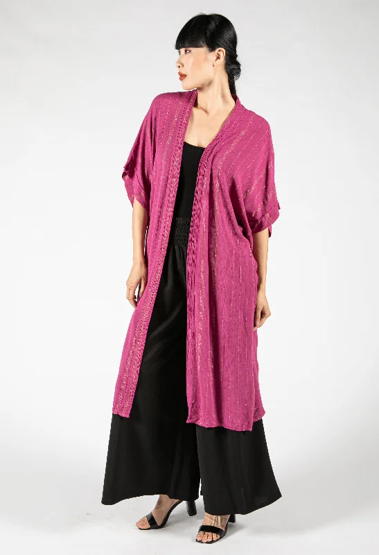 Lurex Stripe Cardigan Feminine Women's Style 