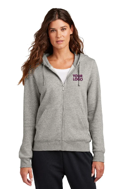 Nike Ladies Club Fleece Full-Zip Custom Hoodies, Dark Grey Heather Cashmere