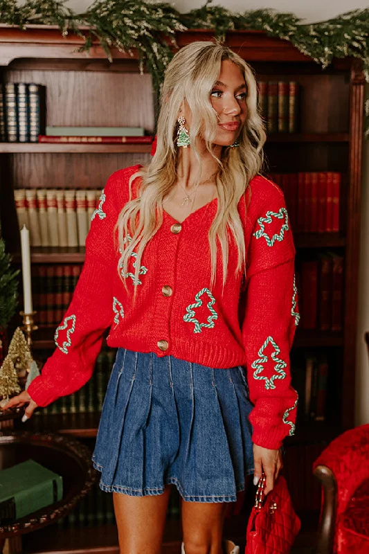 Oh Christmas Tree Knit Cardigan Traditional Women's 