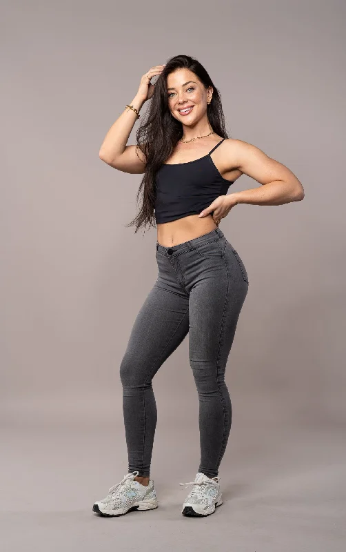 Womens Contour Mid Waisted Fitjeans - Grey Bohemian Women's Free
