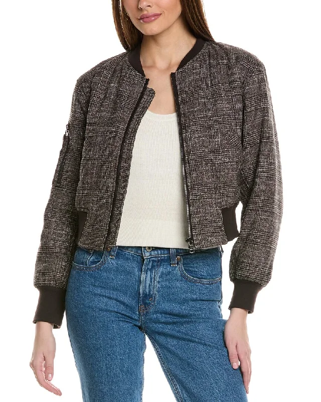 Kenneth Cole Cropped Bomber Jacket Bold Women's Animal Print