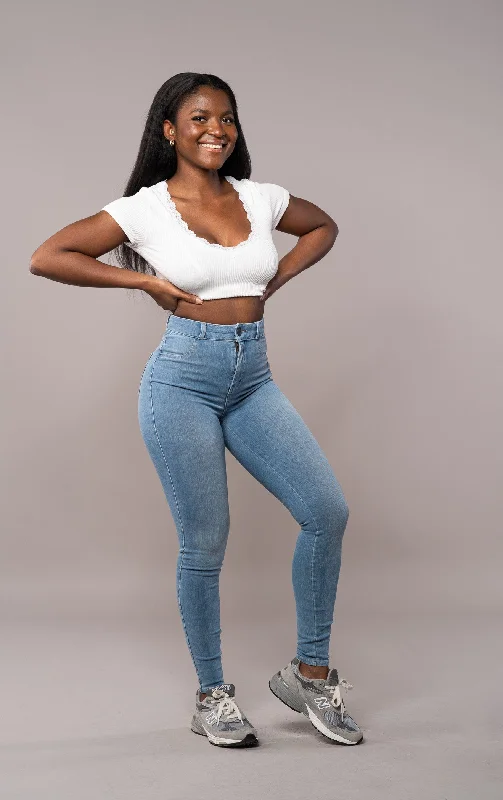 Womens 360 V2 High Waisted Fitjeans - Arctic Light Blue Elegant Women's 