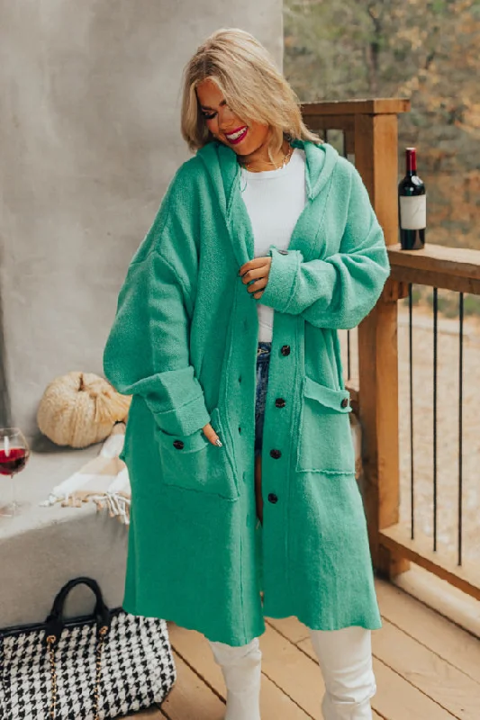 Start The Bonfire Duster Cardigan In Green Curves performance