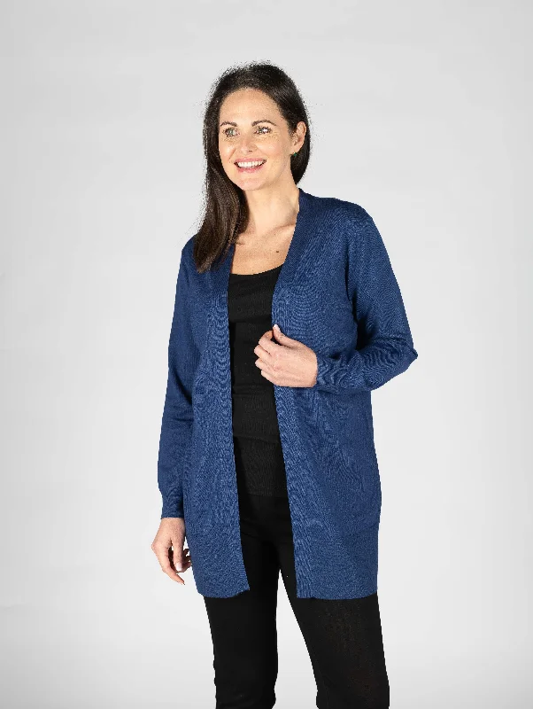 Textured Panel Edge to Edge Cardigan Artistic Women's Hand - painted