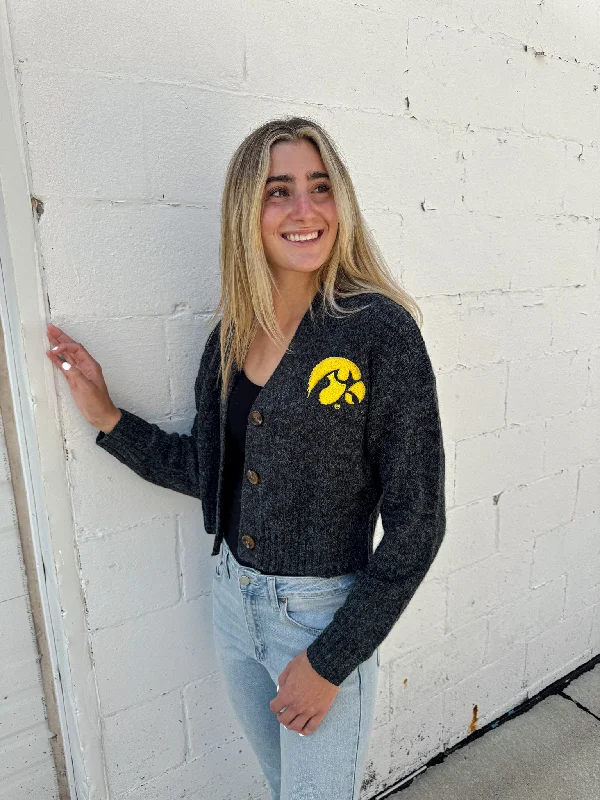 IOWA Chenille Cardigan Dapper Women's Bow - adorned