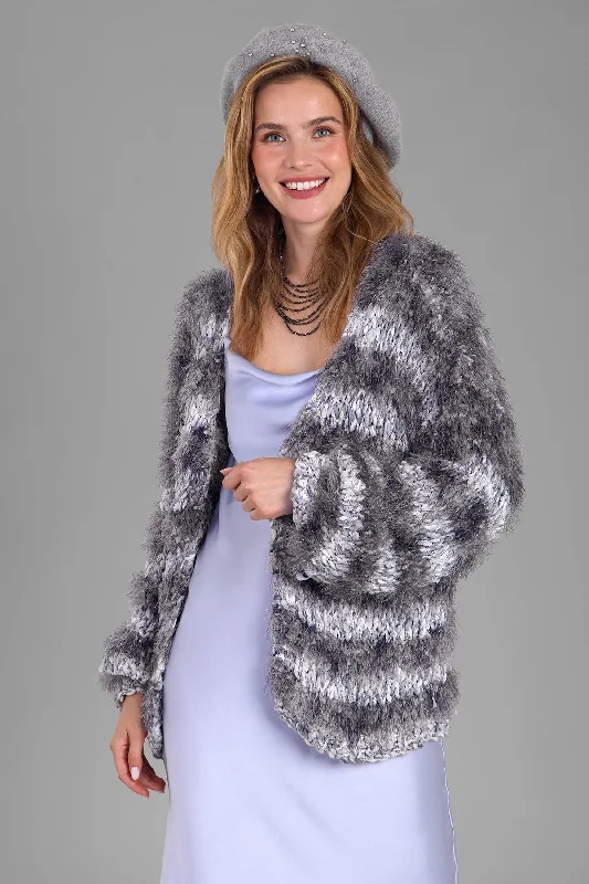 Eyelash Hand Knit Cardigan Sustainable Organic