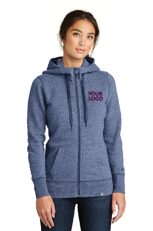 New Era Ladies French Terry Custom Zip Hoodies, Dark Royal Twist Practical Women's Quick - dry