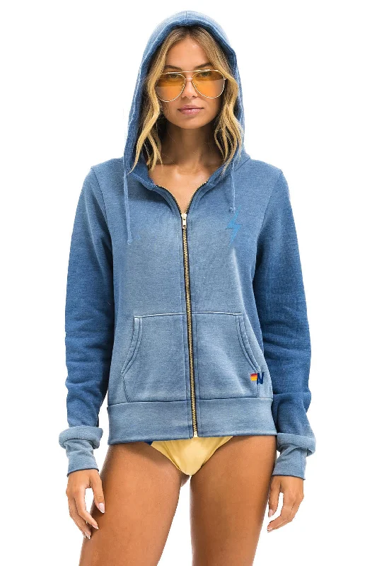 BOLT STITCH 2 ZIP HOODIE - FADED WATER Refined Women's Classic 