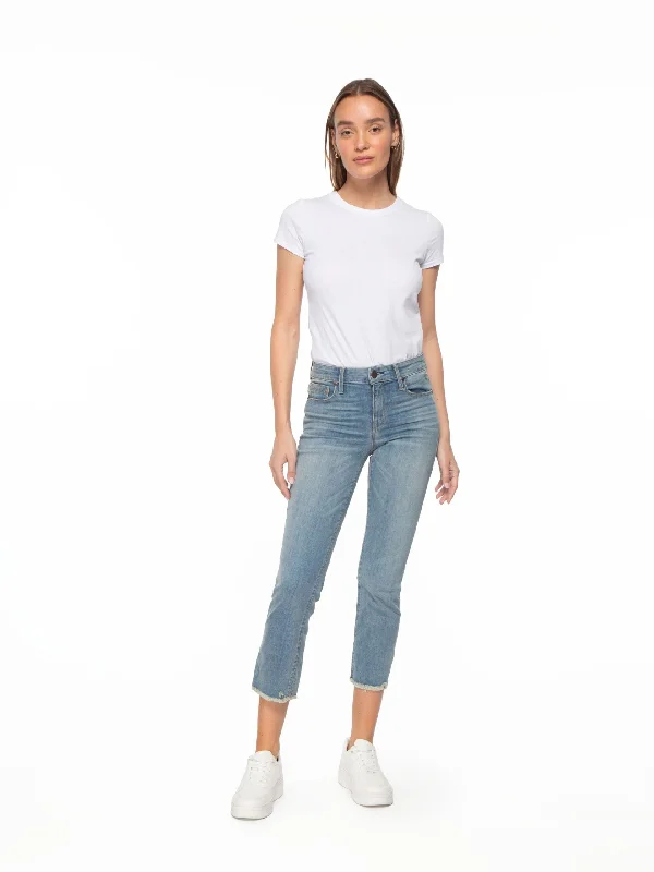 Byron Crop Straight w/Raw Hem in Surf Rider Refined Women's Hand - crafted