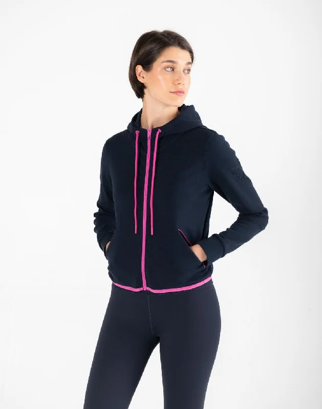 Chill Zip Crop Hoodie in Obsidian Bold Women's Statement