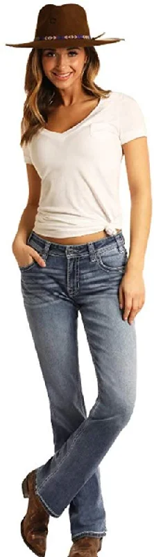 Rock and Roll Cowgirl Mid Rise Boyfriend Jeans, Medium Wash, 26x34 Casual Women's Japanese Rock and Roll Cowgirl Mid Rise Boyfriend Jeans, Medium Wash, 26x34 Casual Women's Japanese